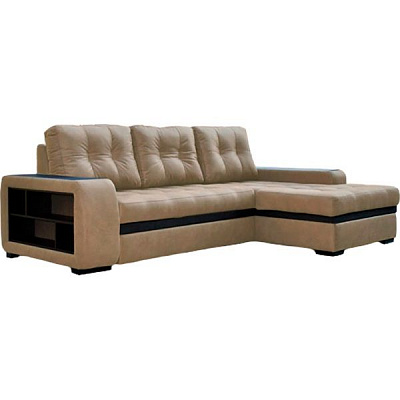 Диван угловой Портленд Vаvilon 02 правый 2550x1700x820 мм коричневый 