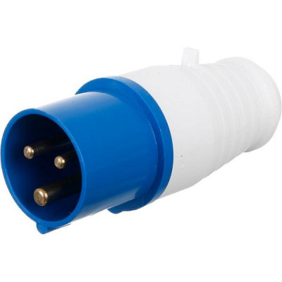 Вилка электрическая силовая с заземлением UP! (Underprice) 2p+PE (013) 220В 16А IP44 серый