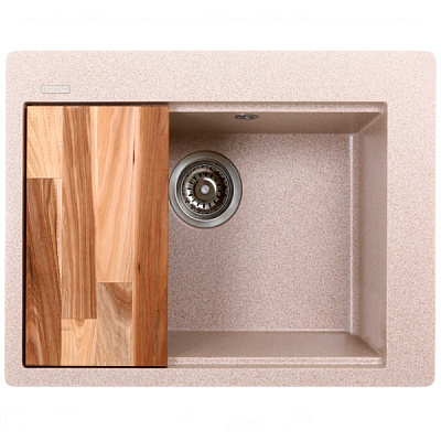 Мойка ScandiSPA из кварцевого песка Delta avena GMD620aD + деревянная дощечка