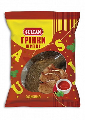 Гренки SULTAN ржаные со вкусом аджики 80 г.
