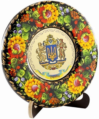 Тарілка декоративна Герб України ТД-01-УА-Г02-З 17 см d17
