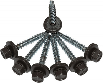 Саморез кровельный по дереву 4,8x35 мм матовый RAL 8019