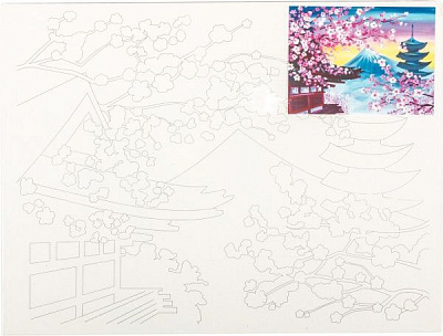 Полотно на картоні з контуром Пейзаж № 16 Rosa Talent