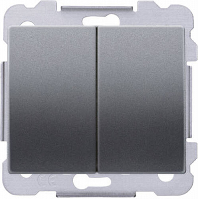 Вимикач прохідний Siemens Iris без підсвітки 16 А 250В сталь нептун 18510 AN