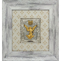 Панно декоративное Ангел-хранитель 28x25 см серебряный 