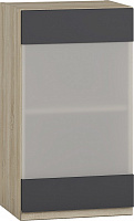 Шкаф верхний с витриной МС Джетта 40х72х31,7 см, графит серый/дуб сонома Грейд