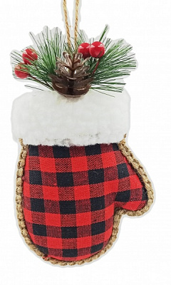 Декоративная подвеска Рукавичка 17 см красный LD21063