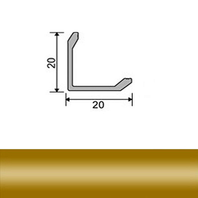 Профіль для плитки алюмінієвий ТІС 2.7 м золото