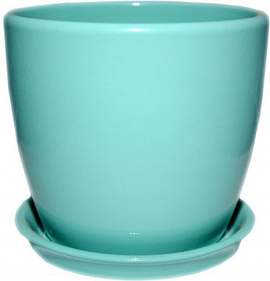 Горшок керамический Сонет премиум круглый 0,5л бирюзовый 