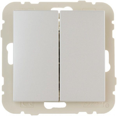 Выключатель двухклавишный Efapel Logus без подсветки 10 А 250В IP20 белый 21061 TGE