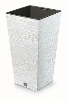Горшок для цветов Prosperplast Furu 350 мм высокий с вкладышем белый квадратный 24 л (57796-449) 