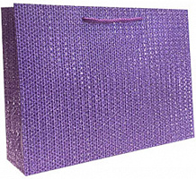 Пакет подарочный 24x34x9 см текстурный фиолетовый