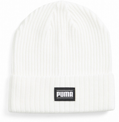Шапка Puma RIBBED CLASSIC CUFF BEANIE 02403806 р.one size белый