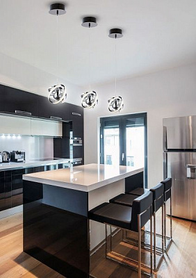 Люстра светодиодная Strotskis Solo 12 Вт хром 90057/1 