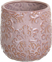 Кашпо керамическое Вензель круглый (8020-6-H32) розовый 
