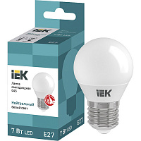 Лампа светодиодная IEK ECO 7 Вт G45 матовая E27 220 В 4000 К 