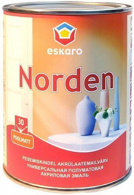 Эмаль Eskaro Norden-30 TR белая полуматовая 0.9 л