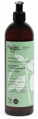 Шампунь органічний Najel на основі алеппського мила 2-в-1 для сухого волосся 500 мл