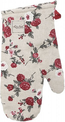 Рукавичка-прихватка Вінтаж Троянди 16x33 см бежевий із червоним La Nuit