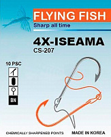 Гачок Flying Fish CS-207(02) №2 10 шт. рибальский 4X-ISEAMA Ring BN