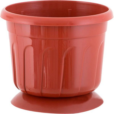 Горшок пластиковый Алеана Рина круглый 1,6л терракот (112055) 