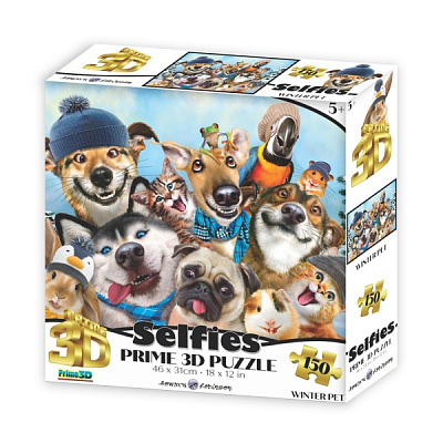 3D-пазл PRIME 3D 10955 Селфи Домашние животные 150 деталей