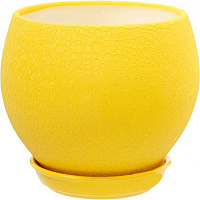 Горщик керамічний Оріана-Запоріжкераміка Куля шовк круглий 4,1л жовтий (037-1-132) 