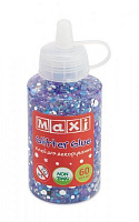 Клей для декорирования с конфетти и блестками 60 мл синий Maxi MX61750