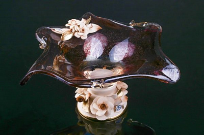 Фруктовница коричневая Punte Forato 30 см White cristal