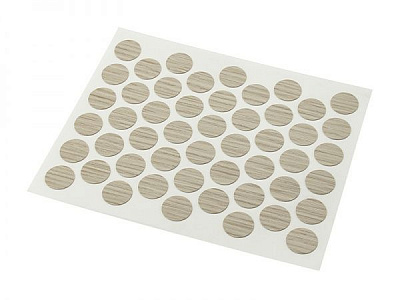 Заглушка самоклеющаяся на конфирмат d14 мм 50 шт. акация светлая DC