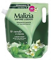 Антибактериальное жидкое мыло Malizia Зеленый чай-мята 1000 мл