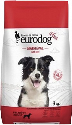 Корм сухий для дорослих собак для усіх порід EuroDog Plus з яловичиною 10 кг