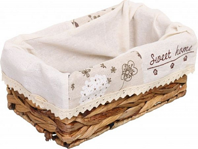 Корзинка плетеная Tony Bridge Basket с текстилем 26х16х12 см XTA19-61AB-5 