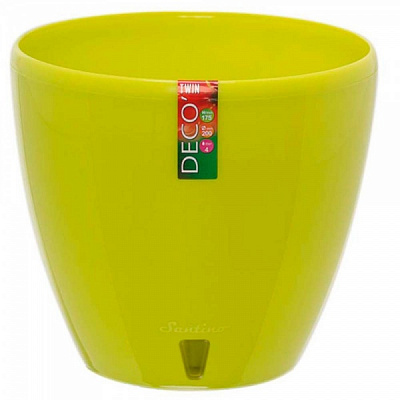 Вазон пластиковый Santino Deco Twin круглый 2,5 л лайм 