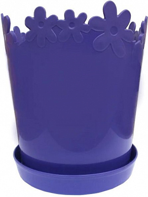 Вазон пластиковий Алеана Лютик 17 см темно-бузковий круглий 2л бузковий (А3567С-049)