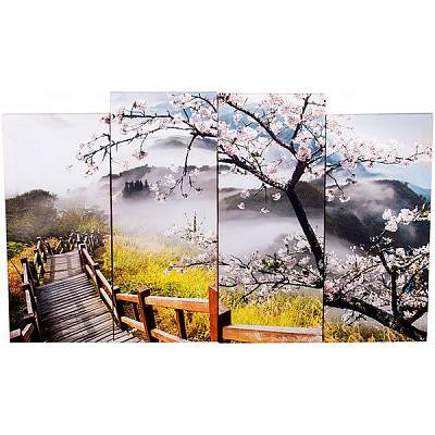 Картина модульная 4 части Сакура и мост 100x65 см Eclipse МК018 
