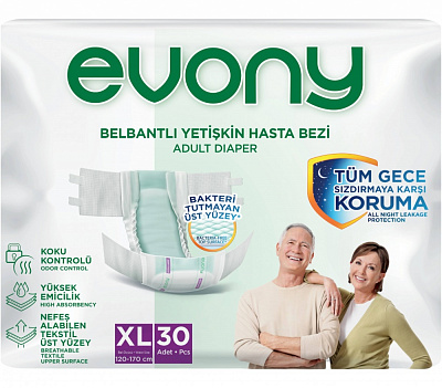 Подгузники EVONY E.Large 30 шт.