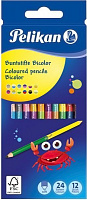 Карандаши цветные двусторонние Bicolor 24 цвета 12 шт Pelikan