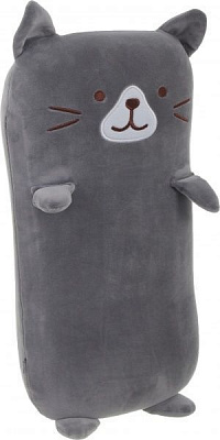 Подушка дорожня Котик 43х22 см сіра