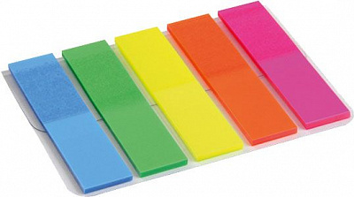 Стикер-закладка 5x12x50 мм 125 шт. прямоугольники неоновые цвета 2440-01-A Axent