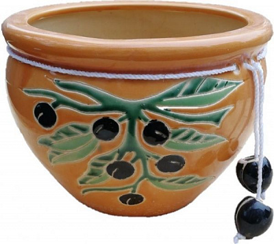 Горщик керамічний з піддоном (2509б) круглий 12 л жовтий