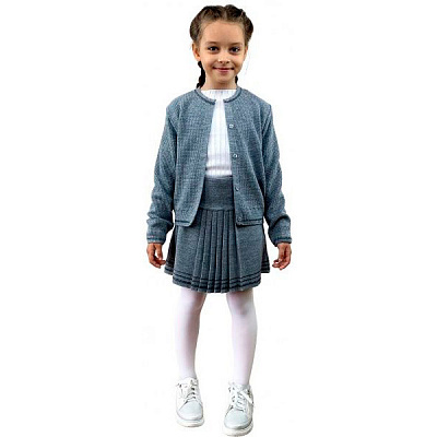 Кофта для девочки ART KNIT Герда серый меланж р.116-122 светло-серый меланж 