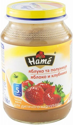 Пюре Hame Яблоко и клубника 190 г 8595139703714 