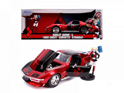 Ігровий набір Jada 1:24 Chevrolet Corvette Stingray (1969) з фігуркою Харлі Квінн 253255019
