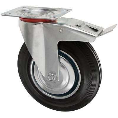 Колесо поворотное с площадкой и тормозом d200 АБ