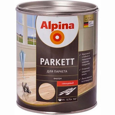 Лак Parkettlack Glaenzend Alpina глянец 0.75 л