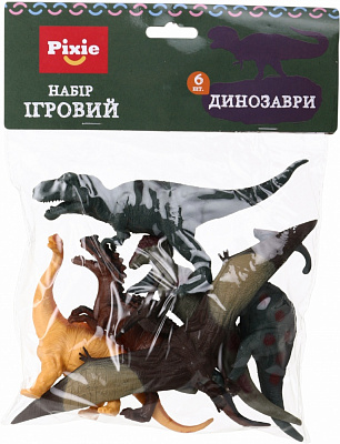 Игровой набор PIXIE динозавры 6 шт. 21х30х4 см пластик YX-PK056-1