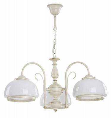 Люстра подвесная ALFA PARIS WHITE 3xE27 белый с бежевым 18413 