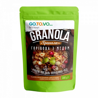 Гранола GO.TO.VO. горіхова з медом 200 г 