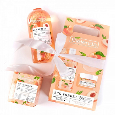 Набір подарунковий для жінок Bielenda Eco Sorbet Peach (живильний крем 50 мл + міцелярна рідина 500 мл)